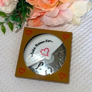 MAKE ROOM FOR LOVE" Stainless Steel Pizza Cutter Wheel in Miniature Pizza Box,